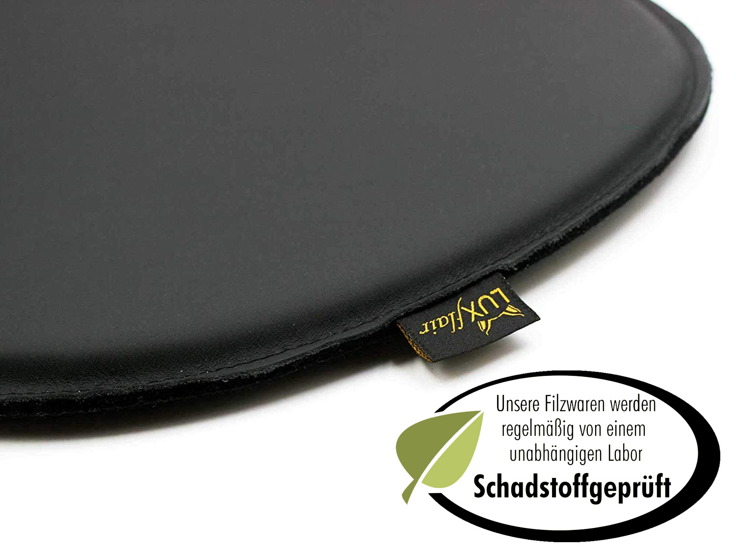 Echt-Leder Sitzkissen oval in schwarz (LX2036)