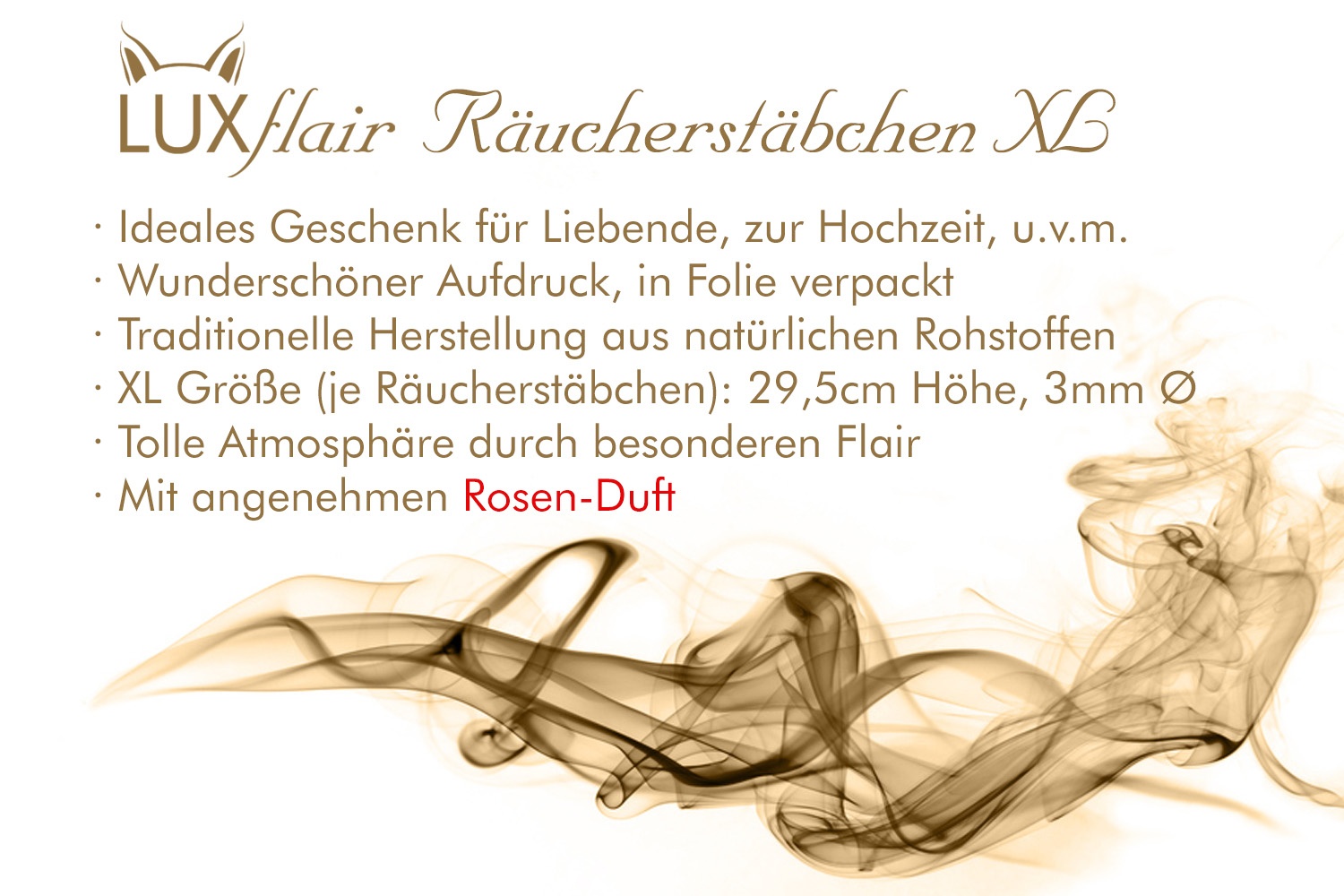 XL chinesische Räucherstäbchen "Ich liebe Dich" mit Rosen-Duft (LX1588)