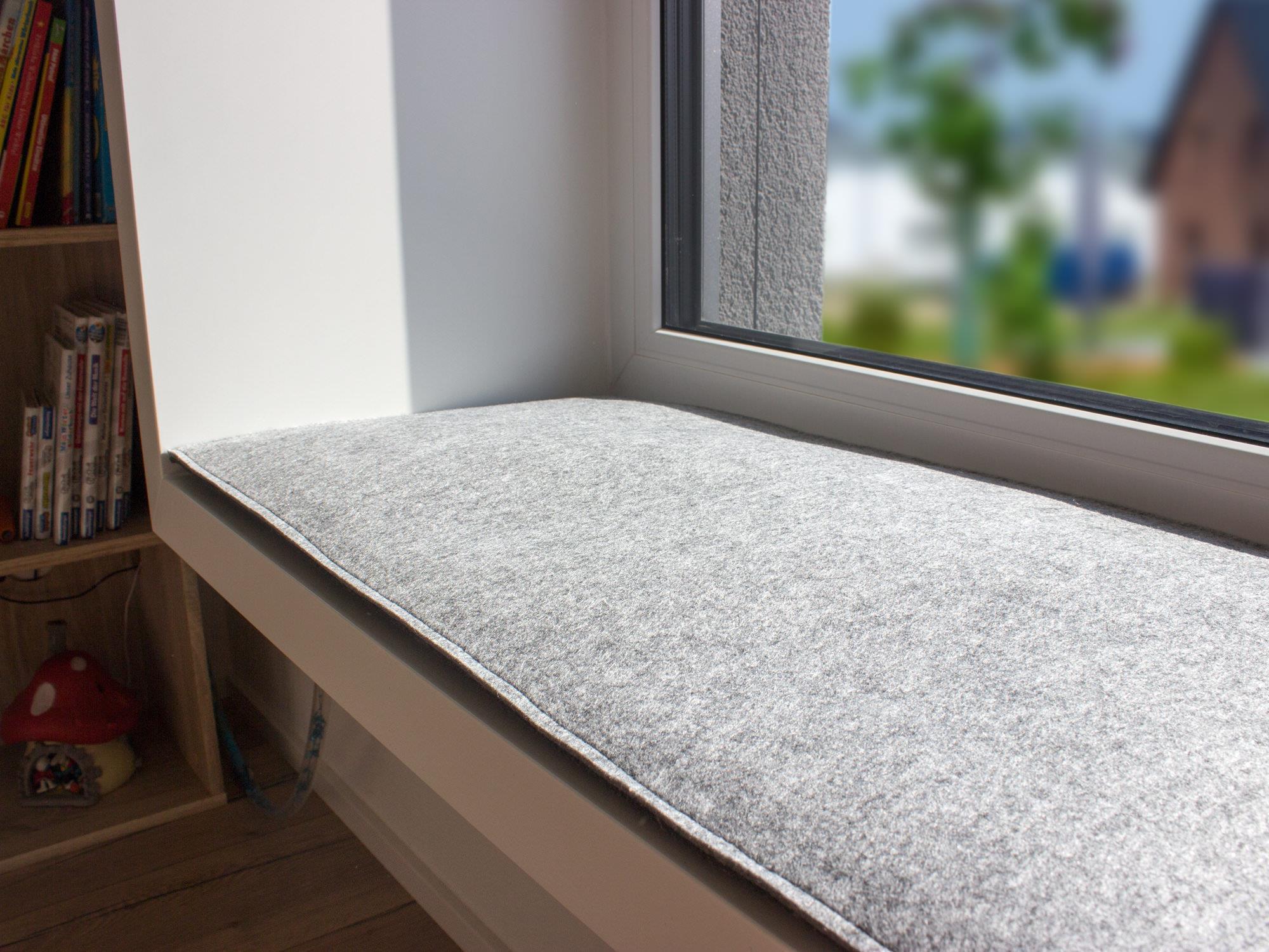 Sitzfenster Sitzkissen 40x120cm, Filz anthrazit/graumeliert (LX2224)