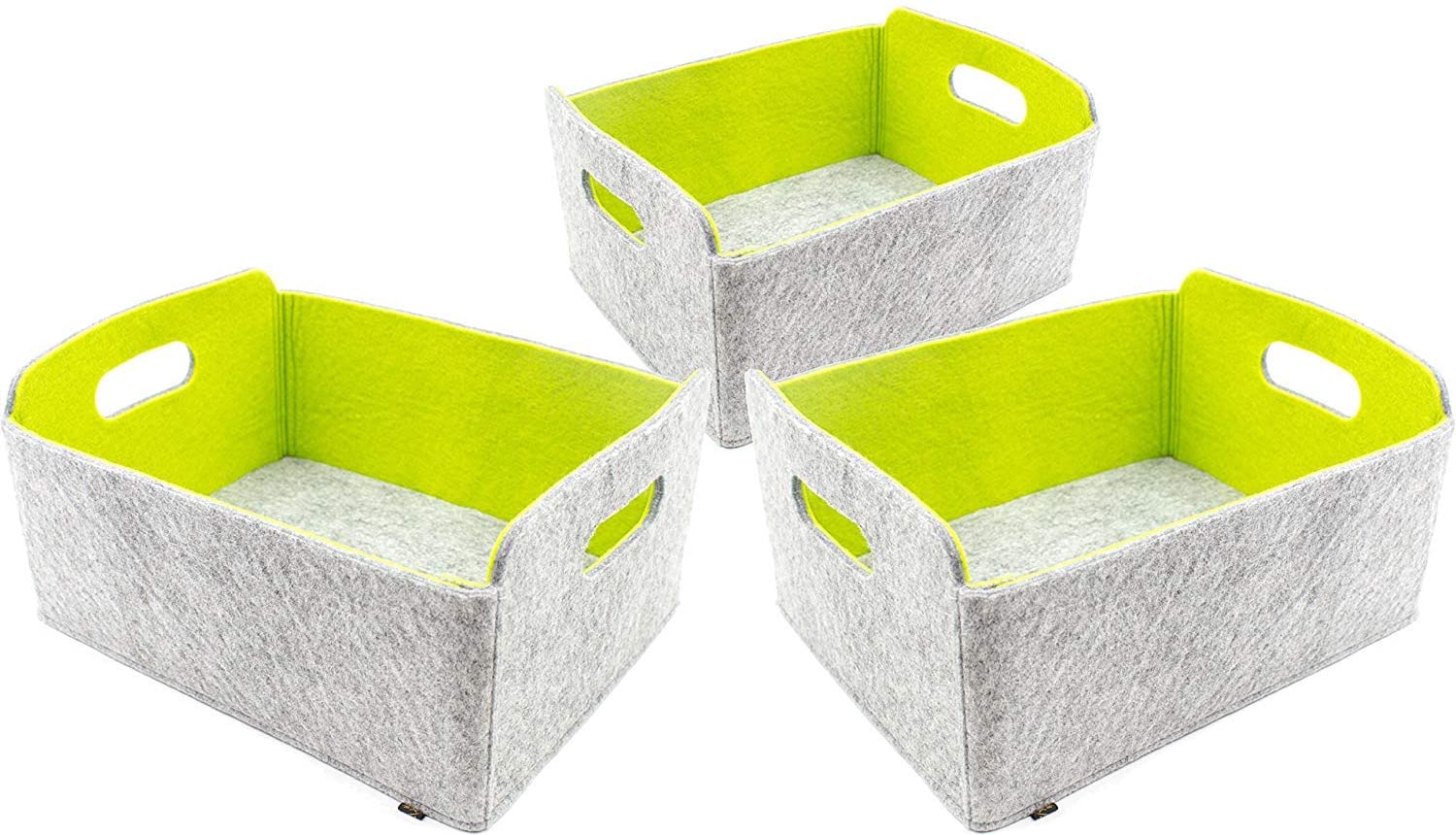 3er Set Filz Aufbewahrungsbox faltbar, graumeliert/grün (LX2128-3er) 3er Set Filz Aufbewahrungsbox faltbar, graumeliert/grün (LX2128-3er)