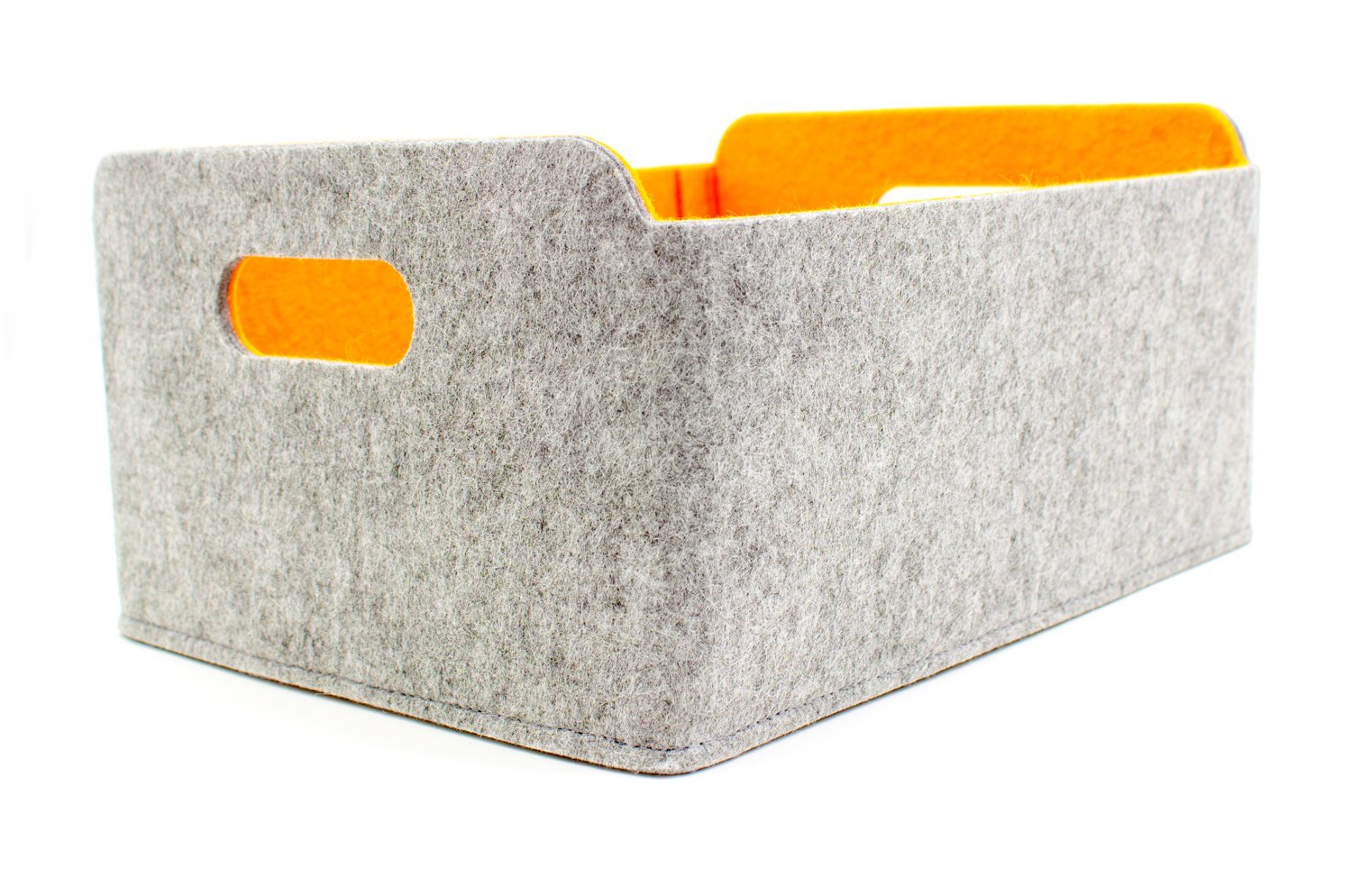 Filz Aufbewahrungsbox faltbar, graumeliert/orange (LX2129)