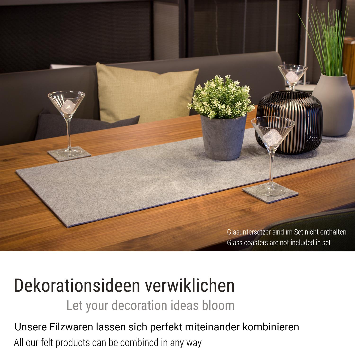 Filz Tischläufer graumeliert CASORO 40x150 (LX2226-S2)