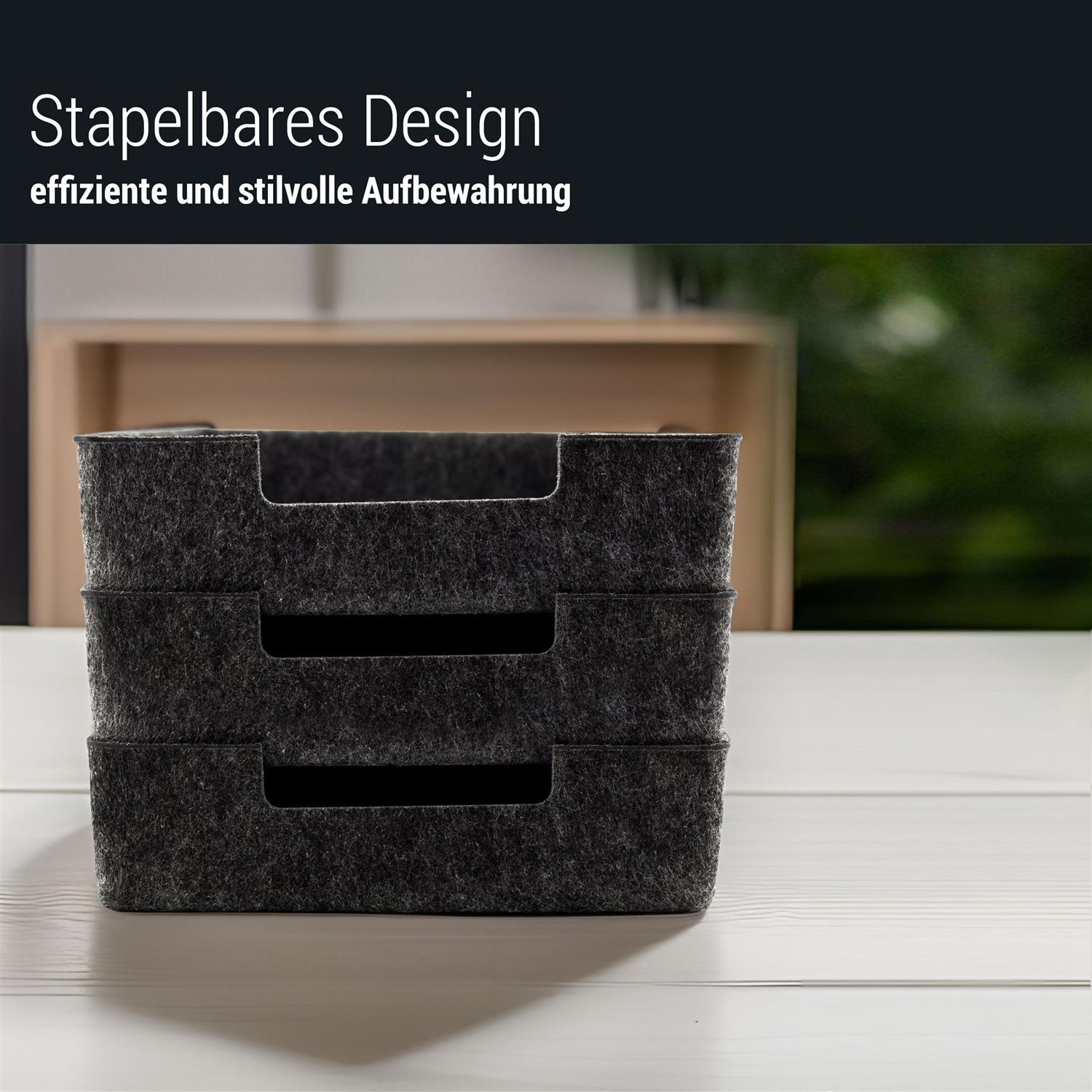 Filz Dokumentenablage dunkelgrau 3er Set (LX2329-3er)