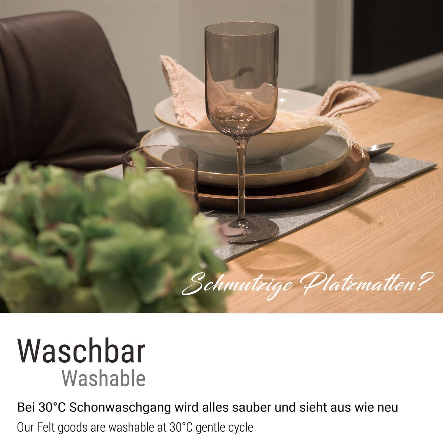 Eckiges Filz-Platzset im 4er Set graumeliert (LX1941)