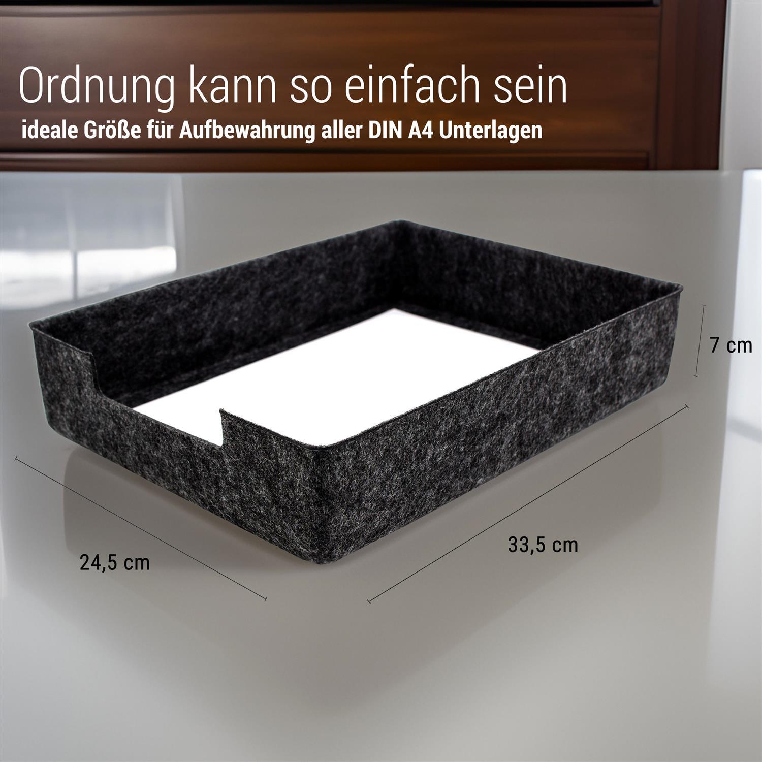 Filz Dokumentenablage dunkelgrau 3er Set (LX2329-3er)
