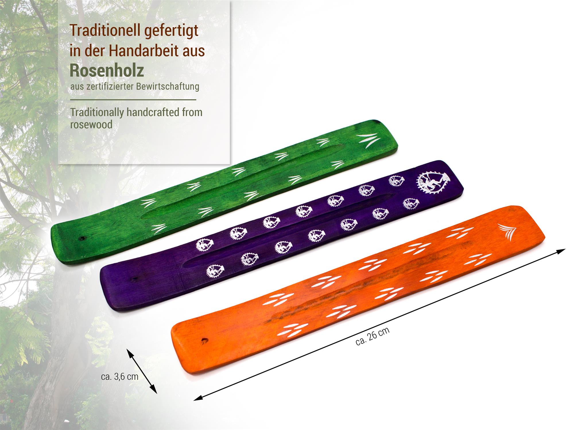 3er Räucherstäbchenhalter Set aus Holz (LX1903) 3er Räucherstäbchenhalter Set aus Holz (LX1903)