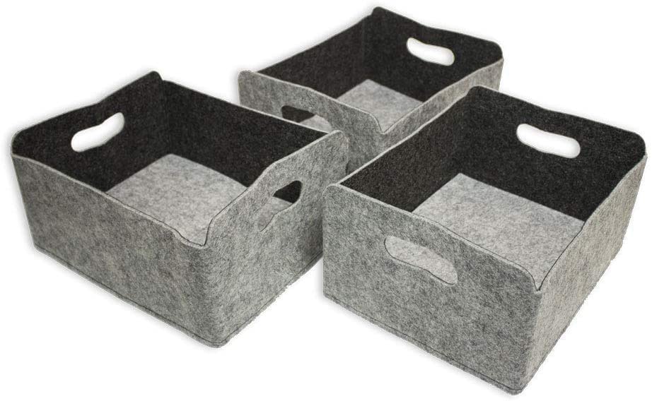 3er Set Filz Aufbewahrungsbox faltbar, graumeliert/dunkelgrau (LX2130-3er) 3er Set Filz Aufbewahrungsbox faltbar, graumeliert/dunkelgrau (LX2130-3er)