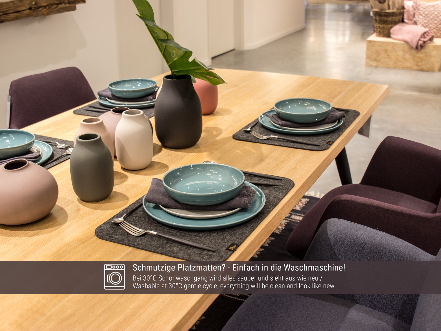 Filz Platzmatten 6er-Set in graumeliert (LX1971-6er)