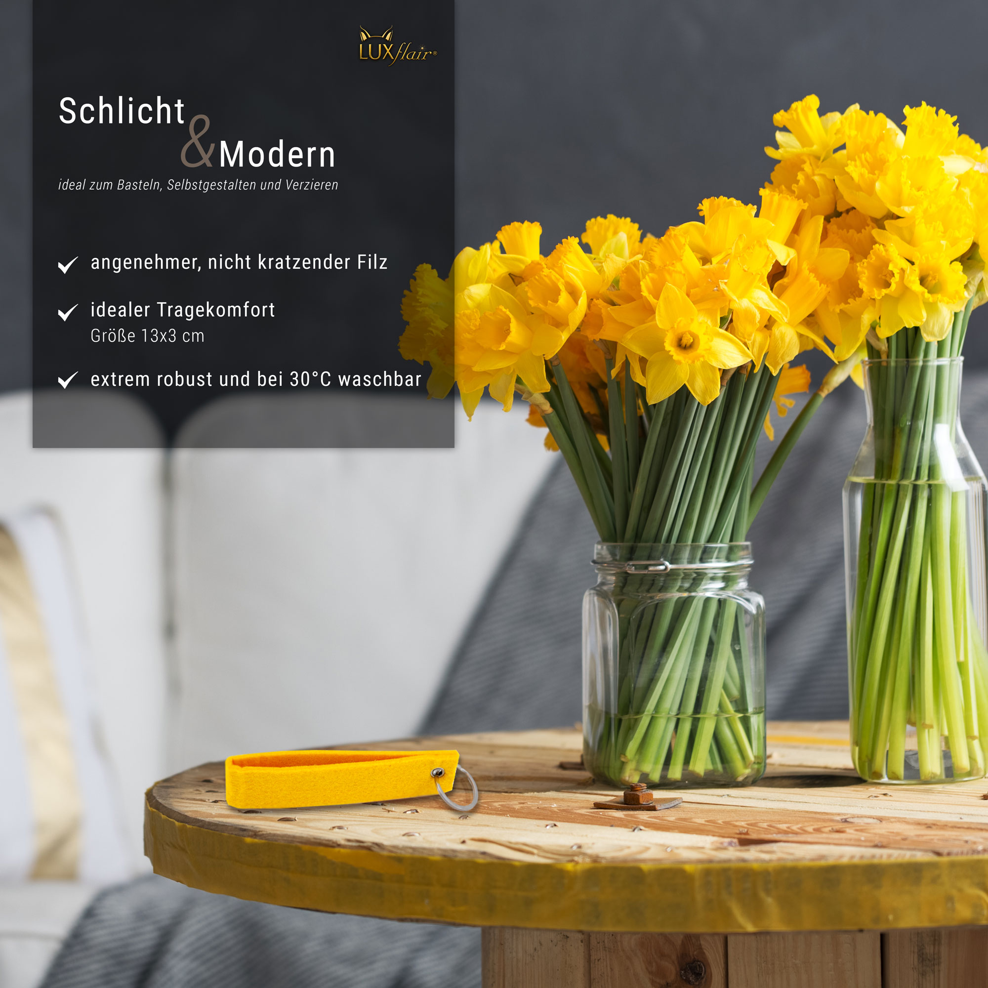 10er Set Filz Schlüsselanhänger bunt gemischt (SA-10-MIX)