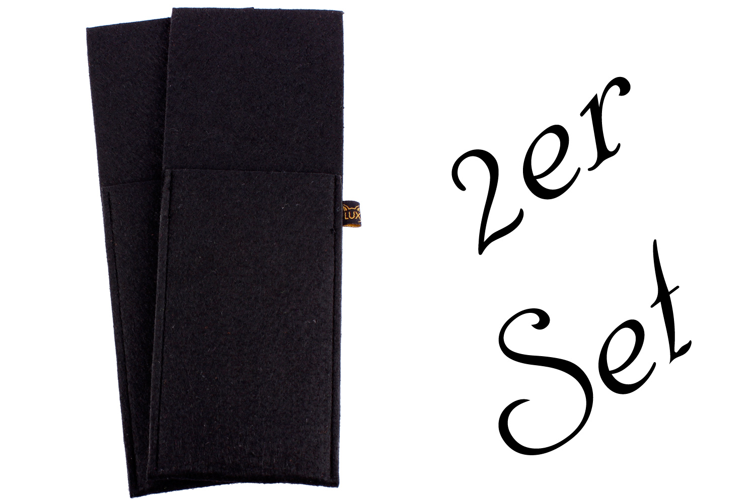 2er Set Bestecktaschen aus Filz in schwarz (LX1966) 2er Set Bestecktaschen aus Filz in schwarz (LX1966)