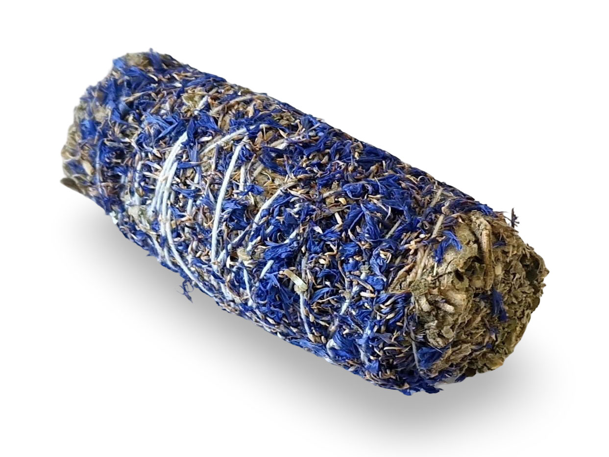 Weißer Salbei 40g Räucherbündel - Smudge Stick Blaue Klitorie Weißer Salbei 40g Räucherbündel - Smudge Stick Blaue Klitorie